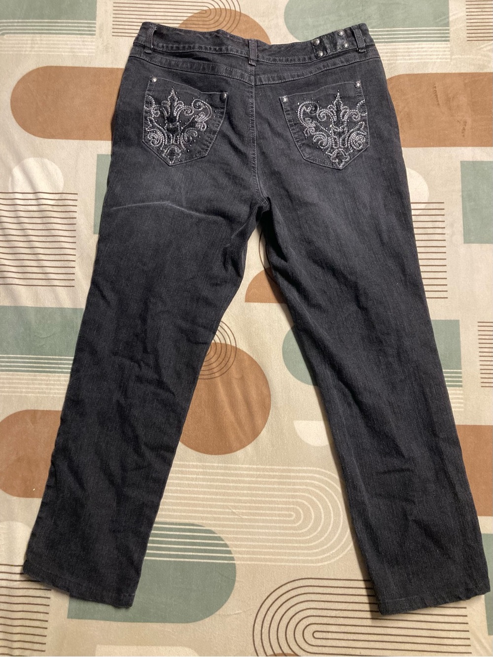 Style & Co. Black Boot-Cut Jeans with Embroidered Back Pockets